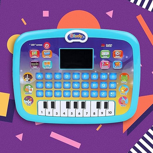 Kids Educational Computer Piano Display Led Screen, with Music and Buttons | Educational Laptop Learner