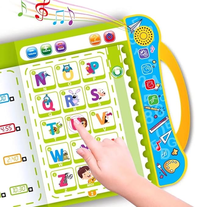 Intelligence E-Book for Kids - Learning Sound Book | English Letters & Words Learning Book, Fun Educational Toys. Activities with Numbers, Shapes, Animals Phonetic Learning Book for Toddlers