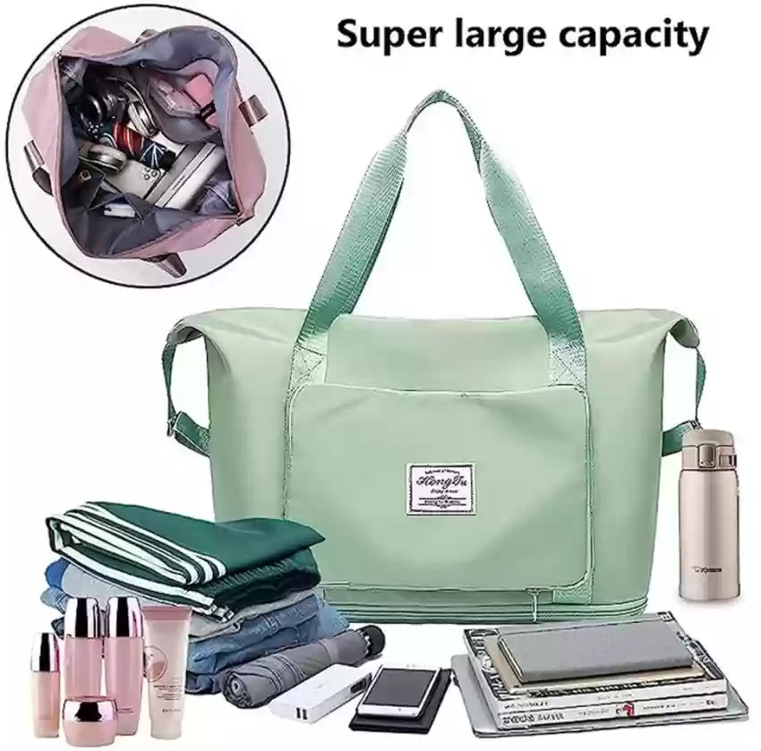 Foldable Polyester Travel Duffel Bag, Large Capacity Folding Travel Bag, Travel Lightweight Waterproof Carry Luggage Bag | Multicolor