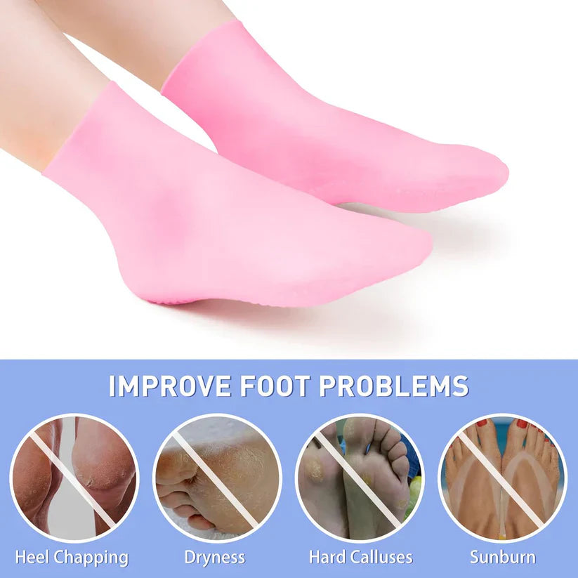 Foot Spa Pedicure Silicone Socks 😍 For Dry Cracked Feet 😍Foot Moisturizing Socks- Multicolor