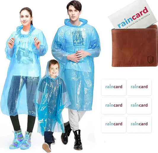 FULLY Reusable Wallet Rain Card Rain Coat for Adults (Multicolour) 🔥 Best Selling 🔥(Set of 6)